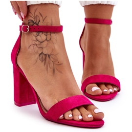 PS1 Aminas klassiske suede fuchsia hælsandaler lyserød