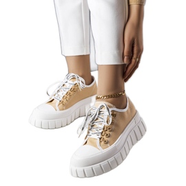 Beige platform sneakers fra Toni