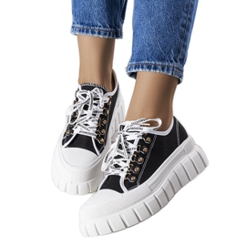 Sorte platformssneakers fra Toni