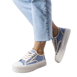 Connie blå platform sneakers