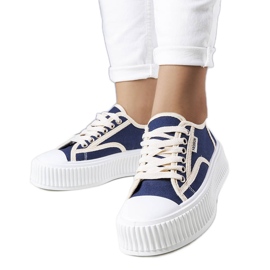 Marineblå platform sneakers fra Connie
