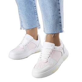 Kristie pink platform sneakers hvid