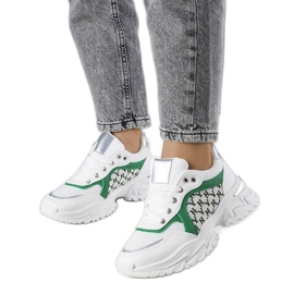 Hvide og grønne damesneakers fra Florival