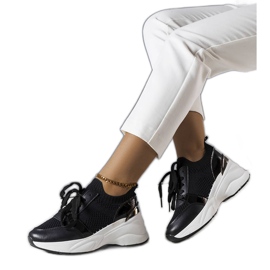 Sorte wedge sneakers fra Ann