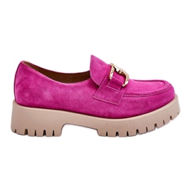 Lemar Moderigtige suede loafers Fuchsia Rayhan lyserød