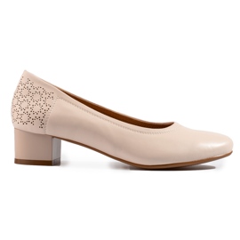 W. Potocki Dame lavhælede pumps Potocki beige