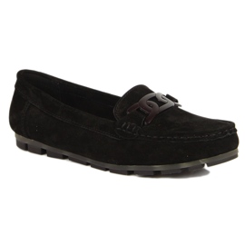 Flade loafers i sort læder til kvinder Filippo DP3630