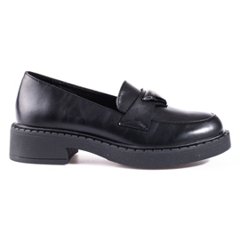 W. Potocki Sorte dame loafers på platformen