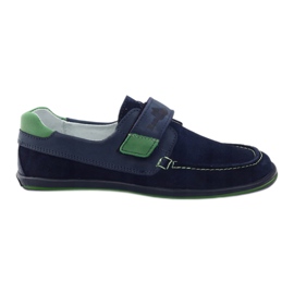 Drenge lædersko med velcro Renbut 4249, Navy Blue blå