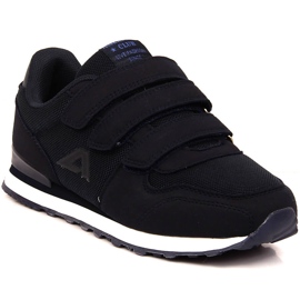 American Club 154/23 marineblå børnesportssko med velcro sort marine blå