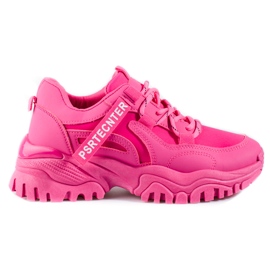 Seastar Pink Shelovet sneakers til kvinder med en tyk sål lyserød