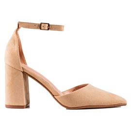 Dame Shelovet ruskind beige pumps
