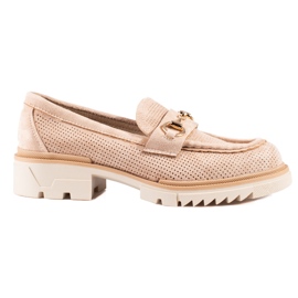 Seastar Gennembrudte mokkasiner til kvinder på Shelovet beige platform