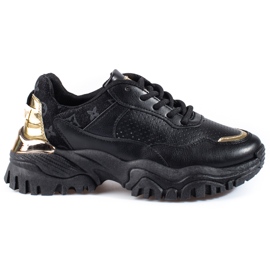 Sorte Shelovet sneakers til kvinder med en tyk sål