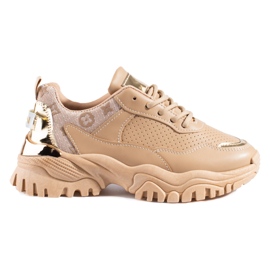 Kvinders beige Shelovet sneakers med en tyk sål