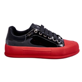 Damelakerede platformssneakers GOE LL2N4021 Sort-Rød