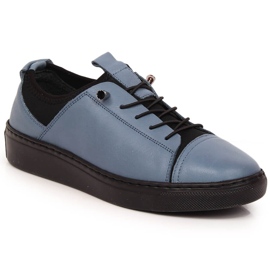 Dame lys læder slip-on sko blå T.Sokolski W22-351