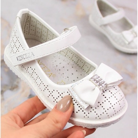 Pigeballerinaer med velcro hvid Vinceza 36122