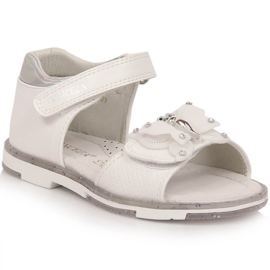 Pigesandaler med velcro sommerfugl hvid Vinceza 36125