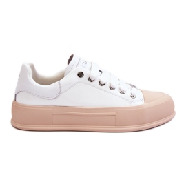 Damelakerede platformssneakers GOE LL2N4020 Hvid