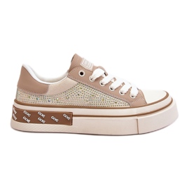 Damesneakers med stråler GOE LL2N4055 Beige