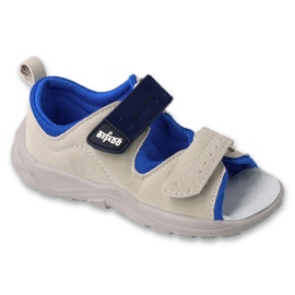 Befado Sandals Børne læderindsats 721p005 Popiel/Blue grå