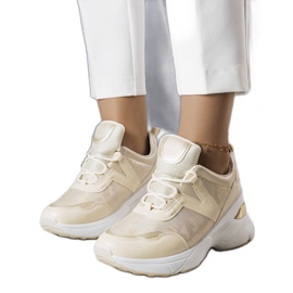 Beige sneakers med metalliske indlæg fra Ruais