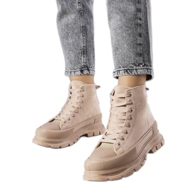 BM Mørke beige platform sneakers fra Gertrude