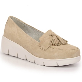 Filippo DP3162/23 kile loafers i læder med kvaster beige