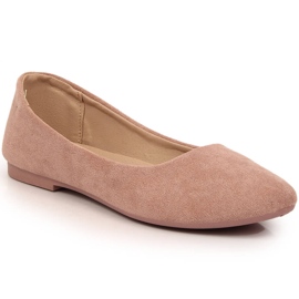 Dame ruskind ballerinaer dirty pink eVento 1031 lyserød
