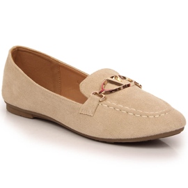 Loafers i beige ruskind til kvinder Vinceza 2227