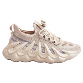 PG1 Moderigtige sokkesneakers til kvinder Beige Daxo