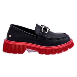 Læder Loafers Med Dekoration GOE LL2N4040 Sort-Rød