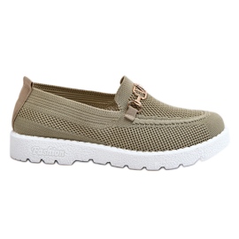 Slip-on sneakers til kvinder med udsmykning Grøn Alena