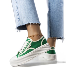 PA1 Connies grønne platform sneakers hvid