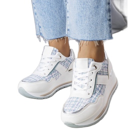 Hvide sneakers med dekorative Krystal indlæg