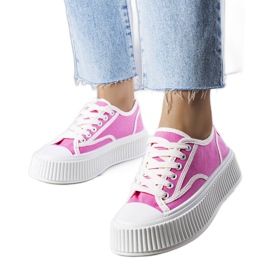 Pink platform sneakers fra Delores lyserød