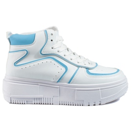 Shelovet damesneakers hvid og blå