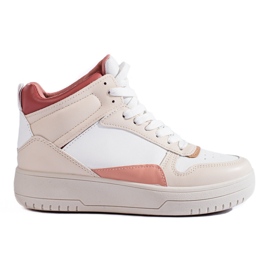 Beige Shelovet høje sneakers til kvinder
