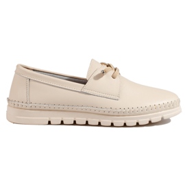 Vinceza beige lædersko