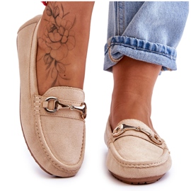 FC3 Klassiske ruskindsloafers med beige Arla-udsmykning