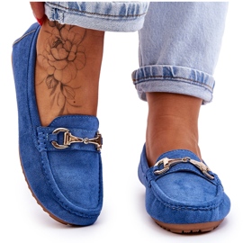 FC3 Klassiske Arla Blue Embellished Suede Loafers blå