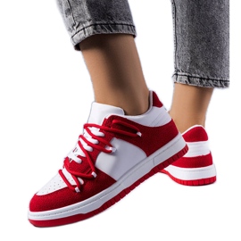 PA1 Røde sneakers lavet af blandede materialer fra Hila hvid