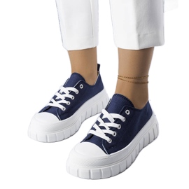 Marineblå platform sneakers fra Bellemare