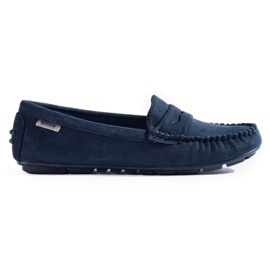 Komfortable slip-on dameblå Shelovet loafers