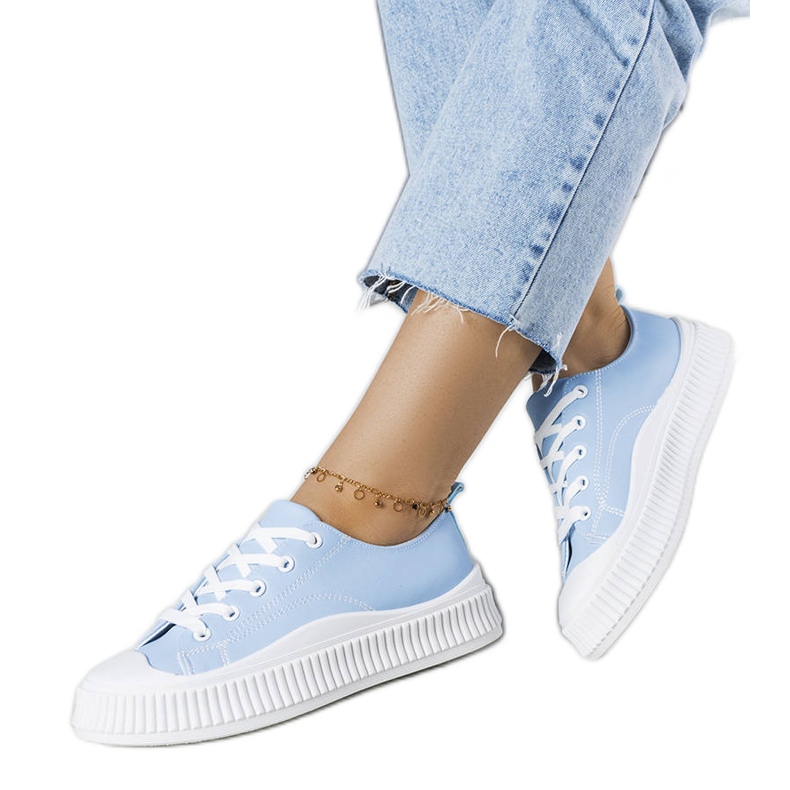 Blå platform sneakers fra Parmentier