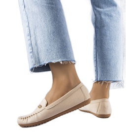 BM Beige loafers med læder indersål fra Verrill