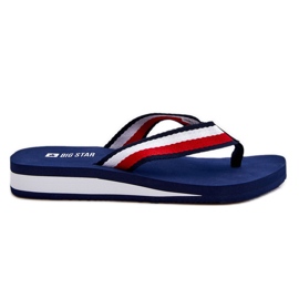 Kvinders Big Star Platform Flip Flops LL274779 Marineblå