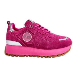 Dame ruskind platform sportssko GOE LL2N4002 Fuchsia lyserød