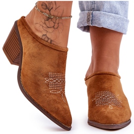 BM Dame Ruskind Camel Romina Cowboy Hjemmesko brun